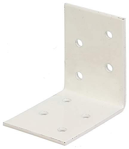 Alberts 846497 Winkelverbinder | verzinkt, weiß kunststoffbeschichtet | 50 x 50 x 40 mm | 50er Set