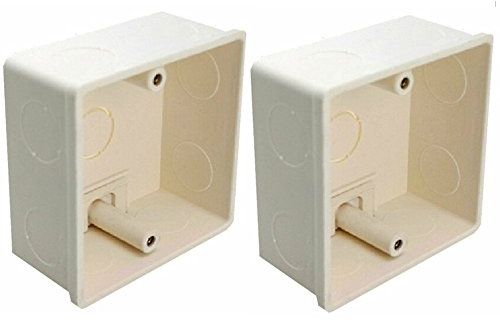 LEDENET 2pcs 86x86x40mm Recessed Electrical/Outlet Mounting Box White PVC Flush Type Wall Mounted Single Gang Junction Box Suitable for Panel Touch LED Dimmer Controller