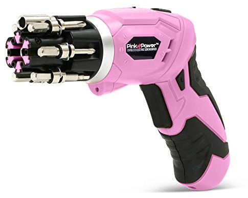 Pink Power PP481-LK Electric Cordless Screwdriver and Bubble Level Kit for Women