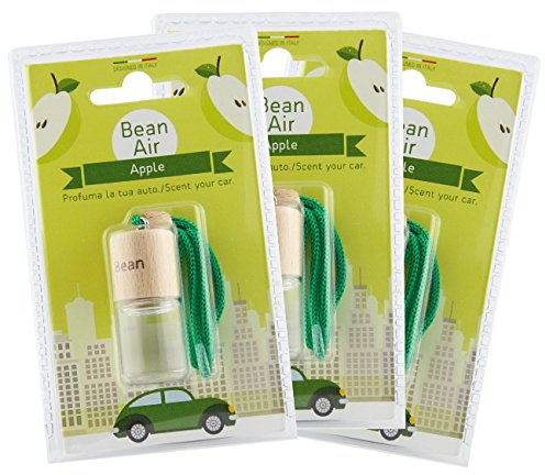 Bean Air Lufterfrischer, Duft: Apfel, für Autos und Räume, 3 Stück
