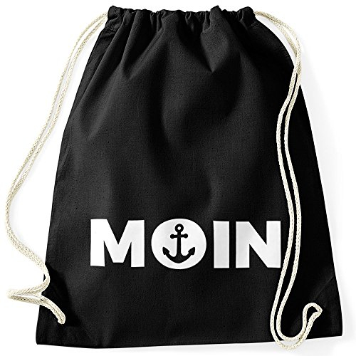 MoonWorks Cooler Turnbeutel Moin mit Anker schwarz Unisize
