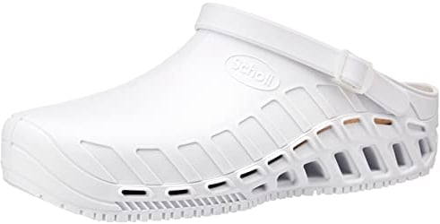Scholl Clog Evo - Hochleistungs-Sanitär-Clogs für Damen und Herren - Ultraleicht, Bequem und Atmungsaktiv, mit Rutschfester Sohle, Herausnehmbarer Memory-Einlegesohle und Drehbarem Riemen