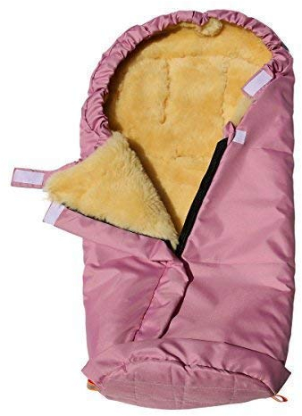 Lammfell - KINDERWAGEN FUßSACK Baby Fußwärmer Farbe Rosa