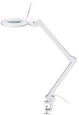 Goobay LED Klemm-Lupenleuchte, 4W/8W; Weiß - 127mm Glaslinse, 1,75x Vergrößerung, 3 Dioptrien, 400 - 760 Lumen
