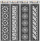 CrafTreat Reusable Floral Border Stencils for Painting on Wood, Canvas, Paper, Floor, Wall and Tile - Border VI, IX, X and XI - 4 Pcs - 3x12 Inch Each - DIY Craft Stencils