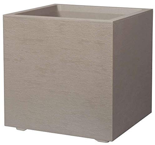 DEROMA Pot de fleurs a réserve d'eau Cubo Gravity - 39 x H 39 cm - 40 L - Taupe