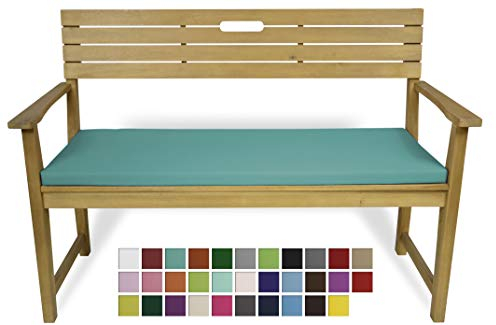 Rollmayer Bankkissen Bankauflage Sitzkissen Bankpolster Auflage für Bänke in Haus und Garten Kollektion Vivid, 1 Stück (Türkis 17, 120x50x4cm)
