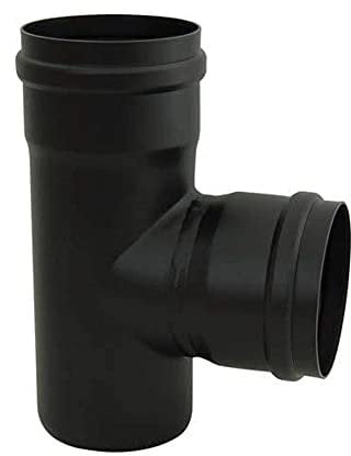ACCESSORI TUBO GOMITO STUFA PELLET NERO ACCIAIO DIAMETRO 80 (RACCORDO A T FFM 80 MM)