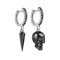 Gnoce Schädel und Ahle Ohrhänger Silber 925 Schädel Liebe Schwarz Anhänger Ohrringe mit Zirkonia Schmuck Geschenk für Damen Mädchen Herren