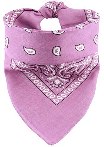 Oramics Bandana Halstuch – 55 x 55 cm, gemustert: Paisley Muster – Kopftuch in verschiedenen Farben aus 100% Baumwolle, Palästinenser Tuch modernes Nikituch gegen Wind und Kälte (Rosa)