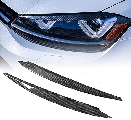TGFOF Copertura per fari anteriori dell'auto, per Volkswagen VW Golf VII MK7/MK7.5 Base & R Line & GTI & R Hatchback 2014-2019, adesivo decorativo (fibra di carbonio)