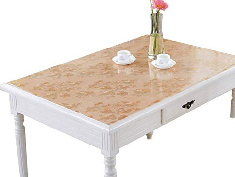 CIEEIN CIEHT Haushalt PVC Tischdecke Tischmatte Schreibtisch Tischfolie Schutzfolie Tischschutz Matte Wasserdicht Gold 90 * 90CM