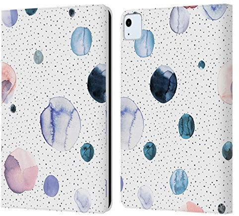 Head Case Designs Licenciado Oficialmente Ninola Puntos Pastel Acuarela 3 Carcasa de Cuero Tipo Libro Compatible con Apple iPad Air 2020/2022