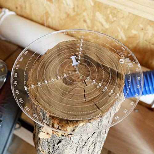 Bussola per Lavorazione del Legno, Strumento di Ricerca del Centro, Center Finder, Acrilico Trasparente Cerchi da disegno per Tornieri Ciotole Tornio Lavoro Diametro 200mm