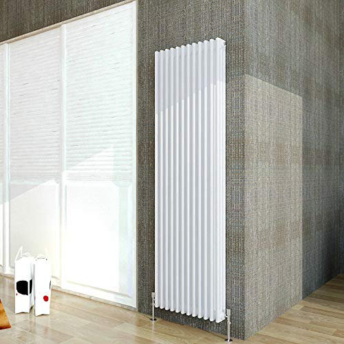 Acezanble∣3 Column Radiator, Vertical 1800mm White Tall Traditional Cast Iron Style Radiators Windows Hallyway