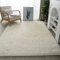 Lifup Teppich Shaggy Anti Rutsch Pflegeleicht, Rechteck Langflor Teppich für Wohnzimmer Schlafzimmer Kinderzimmer Beige 50 x 120 cm