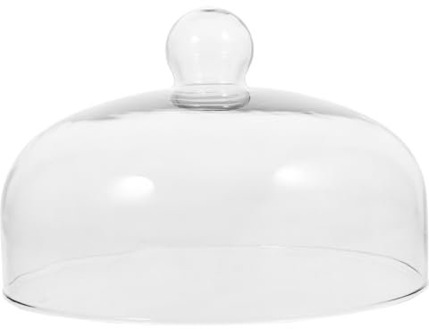 Housoutil 10 inch Cake Dome Cover, Glass Cake Dome for Dessert Cheese, Dust- Proof Cloche Dome Cake Display Stand Cover Food Tent