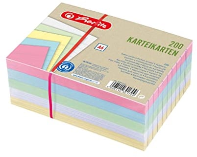 Herlitz Karteikarten, 5 Farben, A6