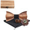 Mr.Van Holzfliege Klassische Set Fliege Herren,Holzfliege, Holz Manschettenknöpfe, Holzbrosche, Einstecktuch für Hochzeiten, Aufführungen, Abschlussball, Partei und sogar tägliche Gebrauch