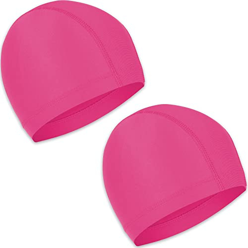 Cuffia Piscina Tessuto Adolto Bambini 2 pezzi Cuffie Nuoto per Uomo Donna Super Elastica e Leggera (rosa)