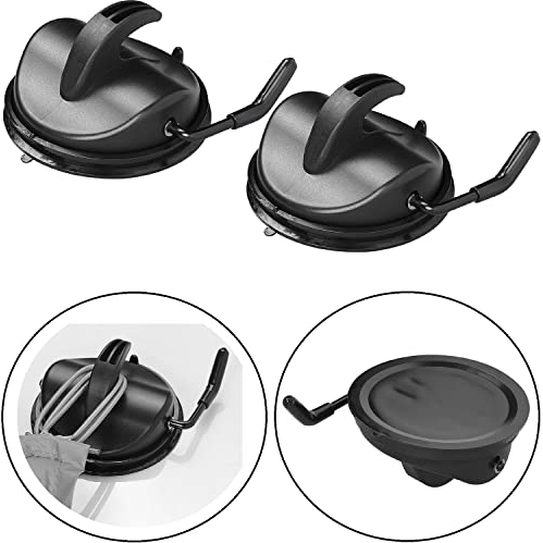 Preiswert&Gut 2 x Saugnapf mit Haken schwarz - Kunststoff - Ø120mm - Saugnapf Haken, Befestigung zb. für Vorzelte/Buszelte, Sonnendächer, Sonnensegeln bis maximal 15 kg