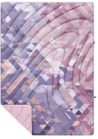 Rumpl Original Puffy Blanket - Warm, Water-Resistant Camping Blanket with 100% Recycled Synthetic Insulation, 52x75, Original Puffy V1, Geo Rose