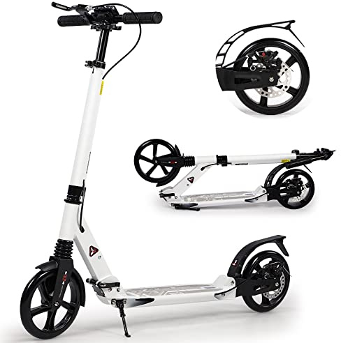 Kickscooter, Tretroller für Kinder ab 8–12 Jahren, 200 mm große Räder, Roller für Erwachsene mit Scheibenbremsen, Erwachsenenroller mit Tragegurt und doppelter Stoßdämpfung, Faltbarer Tretroller
