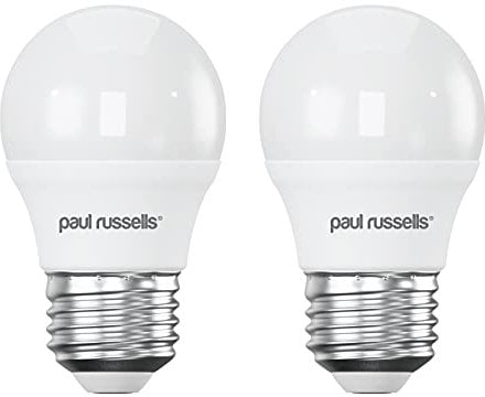 paul russells LED Golf Ball – Dimmable Edison Screw Light, 5.5W 470 LM E27 G45 LED Bulbs, 40w Equivalent, 2700K Warm White, Dimmer ES Energy Saving Ceiling Lightsbulbs, 2 Pack