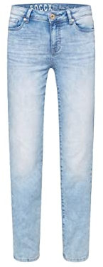 SOCCX Damen Jeans RO:My Regular Fit Jogg Bleached Blue 32 30