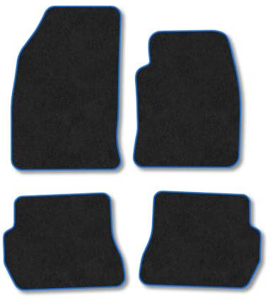 Ford Fusion (2002-2012) [Automatic] Carpet Car Mats | Blue Edge Trim Tailored Fit Floor Mats Full Coverage Protection Accessories Easy Clean Anti Slip Made in the UK