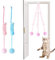 Fantasyon 2PCS Interactive Cat Toys for Indoor Cats - Hanging Self-Play Kit for Adults & Kittens (Pink+Blue)