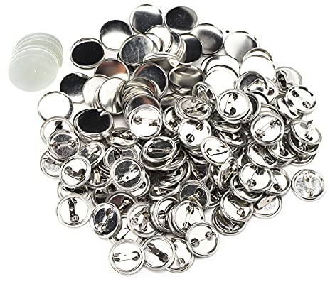 32 Mm Abzeichen Komponenten 32 Mm Teile für Tecre Weißblech 100 Stück Blanko Pin Rund Sicherheitsabzeichen Emblem Medaille Teile Zubehör für Kunsthandwerk Geschenke