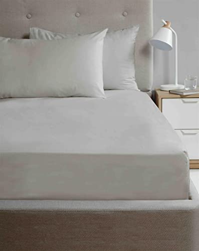 Rapport Home Microfibre Silver King Fitted Sheet Luxury Easy Care Non-Iron Bedding