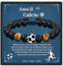 VGWON Regali Braccialetto di Calcio per Ragazzi, Regali di Compleanno e Natale per Ragazzo, Regalo per Figli, Nipoti e Fratelli, Braccialetto di Calcio in Pietra Naturale 3D 185