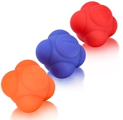 POWRX Agility Reaction Ball - Verbessern Sie Ihre Reaktionszeit und Hand-Augen-Koordination - Reflexball - Hervorragende Griffigkeit - Perfektes Trainingsgerät für professionelle Athleten