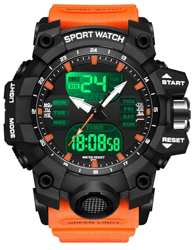 findtime Relojes Digitales para Hombre, Reloj táctico Deportivo para Exteriores, Esfera Grande, Resistente al Agua, 5 ATM, cronómetro, Alarma de Cuenta Regresiva, retroiluminación LED, a Prueba de