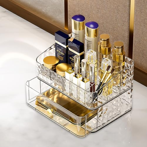 Organizador Maquillaje Cajones Caja Cosmeticos, DUOJIN Organizador de Maquillaje Caja Cosmetic Organizer para Guardar Perfume Cremas de Tocador Baño