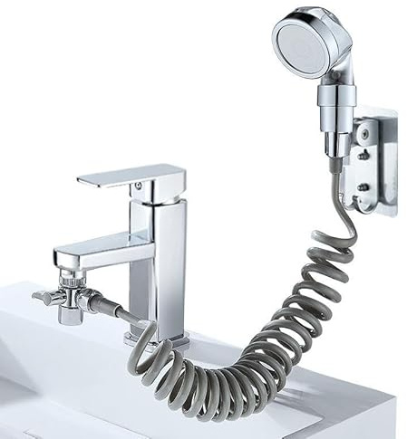 Doccino bdit Universale, Doccino Per Lavandino, Doccetta Per Doccia, Sifone Da Cucina, Facile Da Installare, Fissaggio Con Bioadesivo, Pratico E Compatto