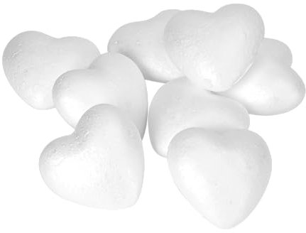 Crafare 10,2 cm großer Bastelschaum-Kranz aus Polystyrol-Schaumstoff, für Hochzeits- oder Valentinstagsprojekte, Skulpturen, Modellierung, Dekoration, 8 Stück