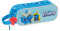 Safta LOS Schlümpfe Doppelmäppchen für Kinder, ideal für Kinder im Schulalter, bequem und vielseitig, Qualität und Widerstandsfähigkeit, 21 x 6 x 8 cm, Hellblau/Blau, Himmelblau/Blau, Estándar,