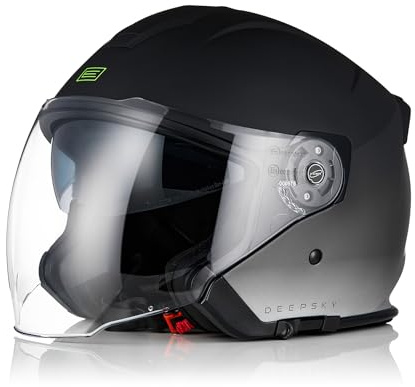 ORIGINE 3/4 offener Motorrad-Jethelm mit Doppelvisier, geeignet für Roller, ECE-geprüft