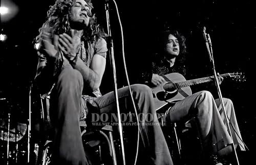 Fotografia dei Led Zeppelin 11 x 16 - Splendido ritratto dal vivo del 1973 | Robert Plant | Jimmy Page | Musica leggendaria | Rock and Roll | Iconic Band | Foto rara | Stampa artistica su poster