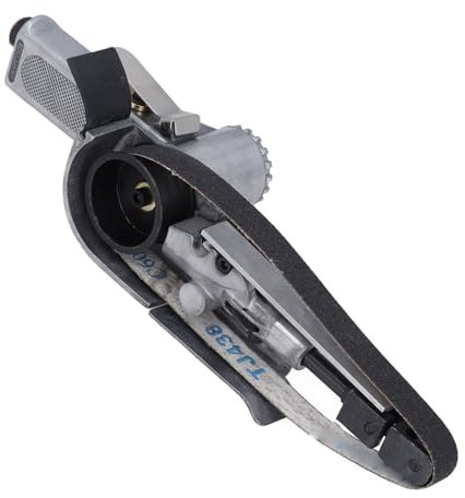 Druckluft-Bandschleifer aus Edelstahl, Aufsatz für Eckfeilenschleifer, Vielseitig Einsetzbar, Langlebig, Tragbar, Bandschleifer-Adapter mit 20 X 520 Mm Band, Professionell für