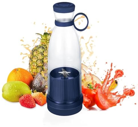 Portable Blender,350ml Personal Mixer Fruit Rechargeable with USB,Mini Blender for Smoothie,Fruit Juice,Milk Shakes,Mini Juicer Cup Home/Office/School/Outdoors