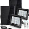 Aigostar Solarstrahler Außen Mit Fernbedienung 200W LED Strahler Außen Solar, Kaltweiß 6500K,IP65 Wasserdicht Solar Außenstrahler Einstellbare Helligkeit und Timing für Garten, Hof, Garage, etc.2 PCS