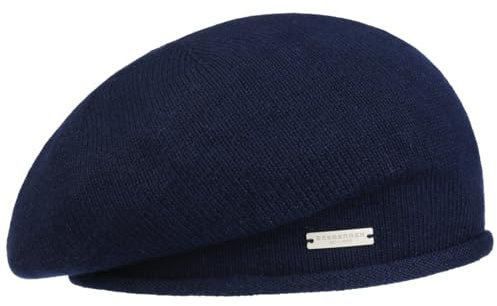 Seeberger Klassische Uni Knit Baskenmütze für Damen, Marineblau, 6 3/4/7 3/8