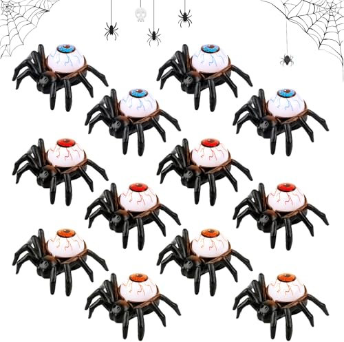Halloween Bougies Chauffe-plat Araignée 12 Pcs Bougies sans Flamme Chauffe Plat Orange LED à Batterie Lumière de Nuit d’Araignée pour Halloween Intérieu Extérieur Thème Parties Festival (A)