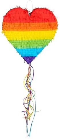 NEU Pinata Regenbogen-Herz, zum Ziehen, 37x36x7cm
