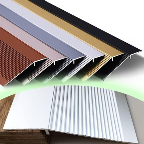 HAEKEBC 10cm Breite Türschwellenrampe, Ausgleichsprofil Aus Aluminium, Höhe Zwischen 1-4.5cm Übergangsprofil Für Laminat Fliesen Vinylböden(Silver,100cm/40in)