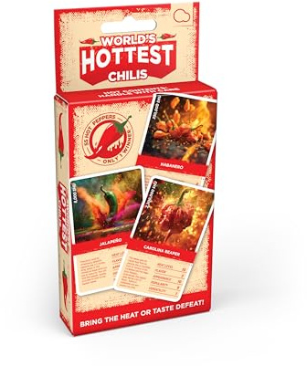 Bubblegum Stuff World's Hottest Chilis - 55 of the World’s Hottest Peppers - Outcore Your Opponents - Steal Every Chili - Win The Game For Spice Masters - 55 Flashcards - Ages 8+
